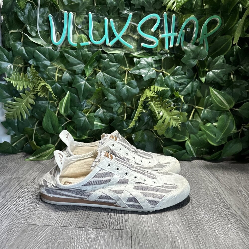 Asics Onitsuka Tiger shoes MEXICO 66 SLIP-ON Men 6.5 Women 8  Ivory Japan